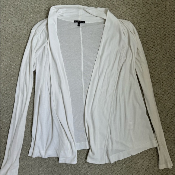 Theory White Draper Cardigan top medium - Picture 2 of 9